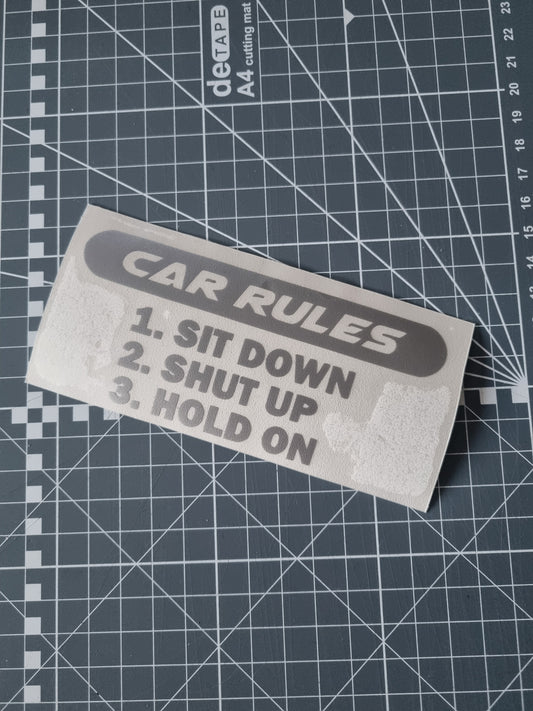 Car rules Decal